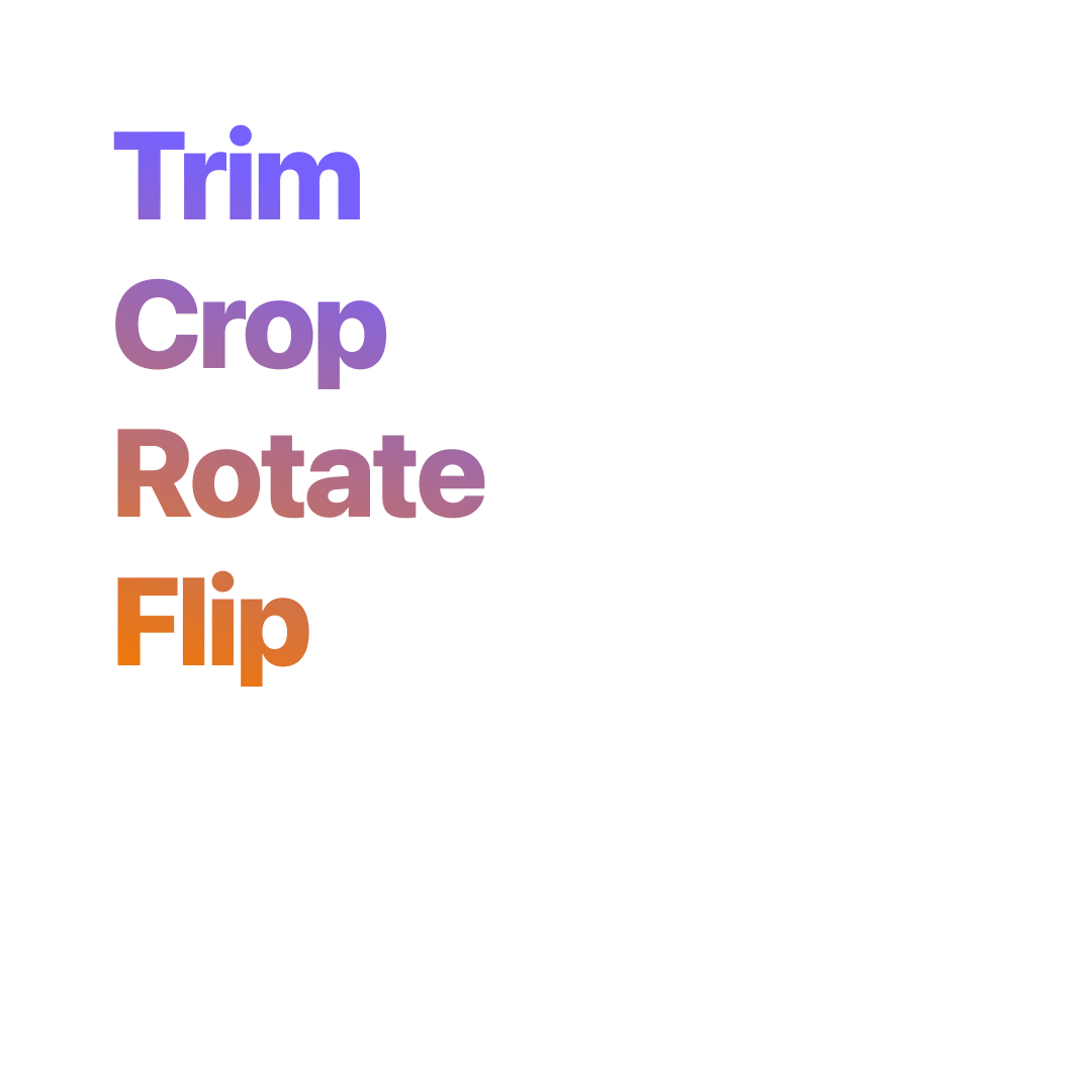 Trim, Crop, Rotate, Flip